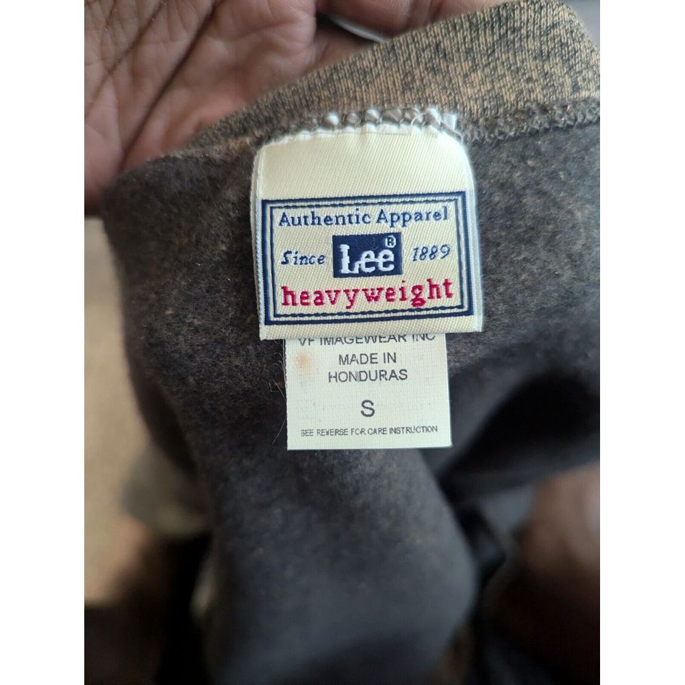 Vintage 90s Lee Sport Crewneck Sweatshirt Men's Small Heather Brown Blank - Picture 10 of 14